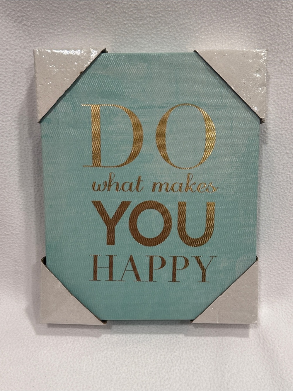 Do What Makes You Happy Wall Art - Gold Text on Teal